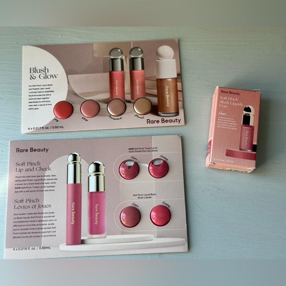 NWT Rare Beauty by Selena Gomez Soft Pinch Blush Mini in hope + samples